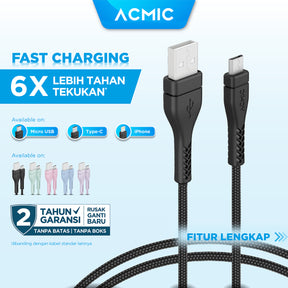 ACMIC Braided Line Kabel Data Charger 100cm Fast Charging Cable