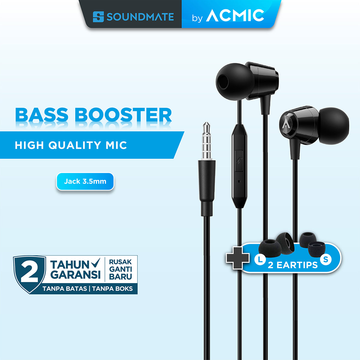 ACMIC BASIC In-Ear Headset Earphone Earbuds Headphone Stereo with Mic