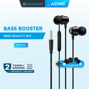 ACMIC BASIC In-Ear Headset Earphone Earbuds Headphone Stereo with Mic