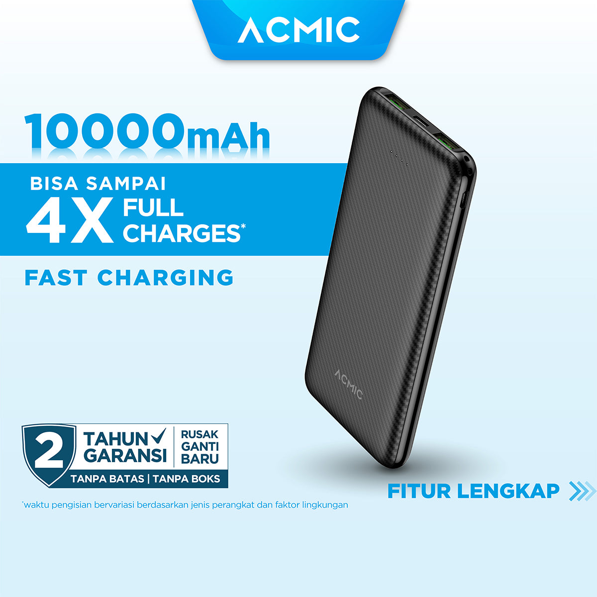 ACMIC C10PRO 10000mAh Powerbank Slim 22.5W Fast Charging Type C