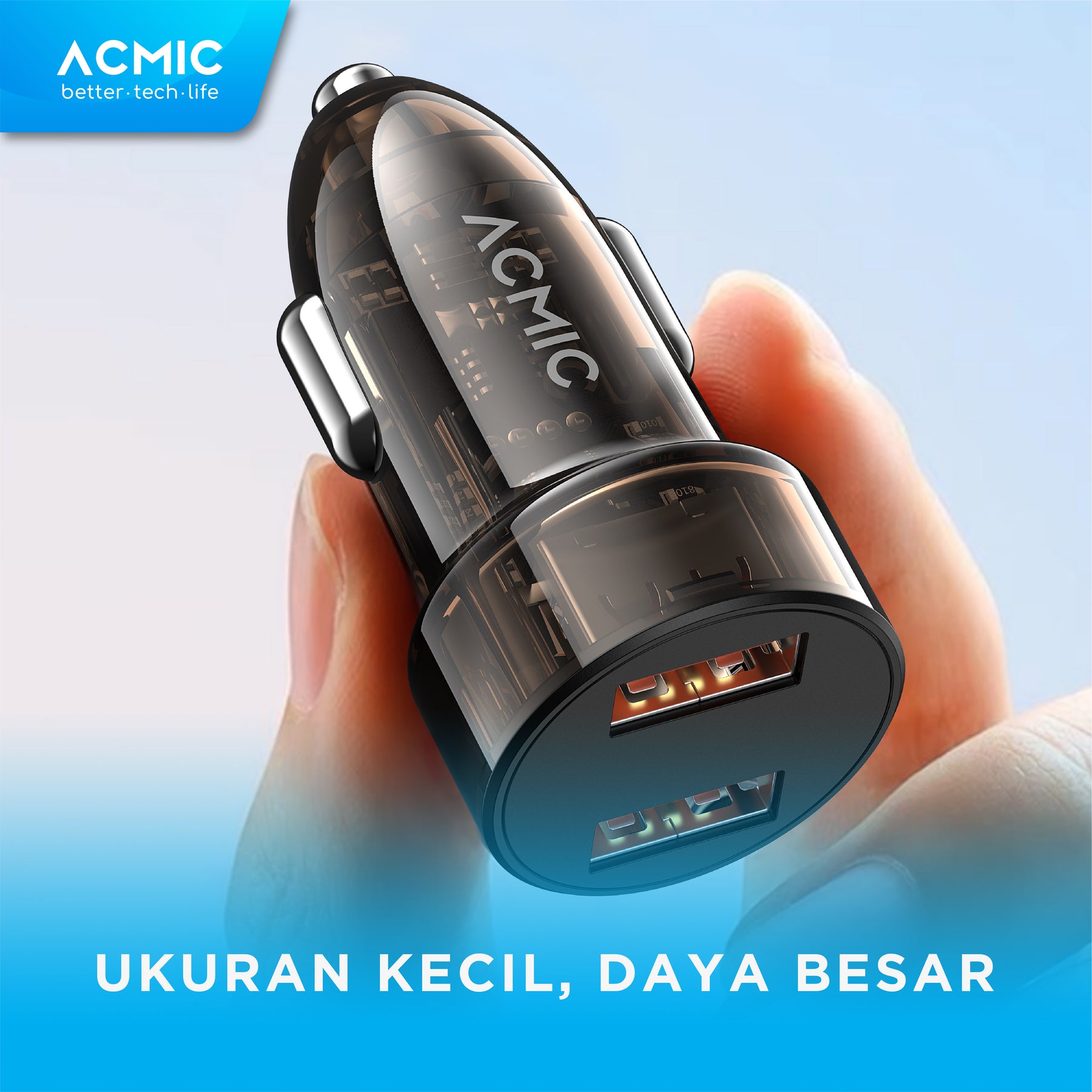 ACMIC CC02PRO Dual USB 36 Watt Car Charger Fast Charging