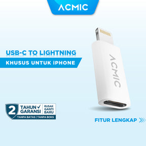 ACMIC USB-C to Lightning Adapter iPhone Converter Connector / Konektor