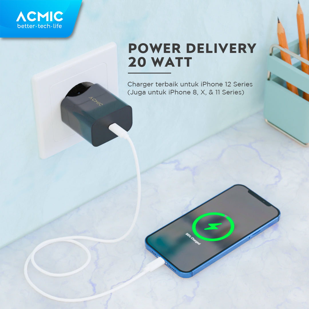 ACMIC CPD20 Type C 20W Kepala Charger Fast Charging Adaptor for iPhone