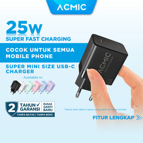 ACMIC CPD25 Type C 25W Charger Super Fast Charging Adaptor for Samsung