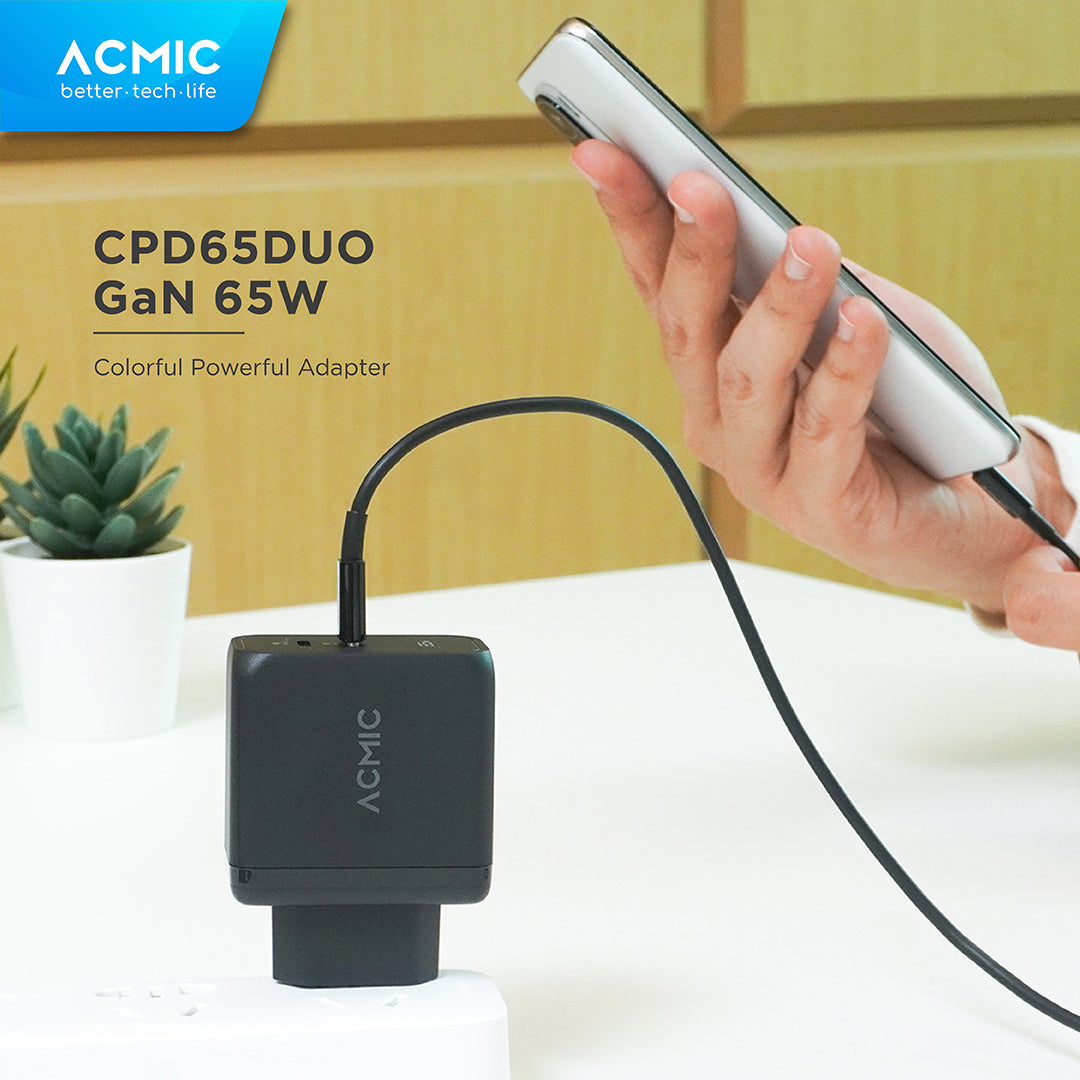 ACMIC CPD65 DUO GaN 65W Super Fast Charging 65 W Charger PD Power Adapter