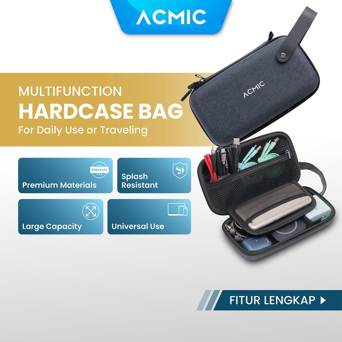 ACMIC DIGIBAG X1 Gadget Travel Pouch Cable Organizer Storage Hard Case
