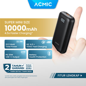 ACMIC DIGIBANK-10 Super Mini Size Smart Power Bank 10000mAh BLACK