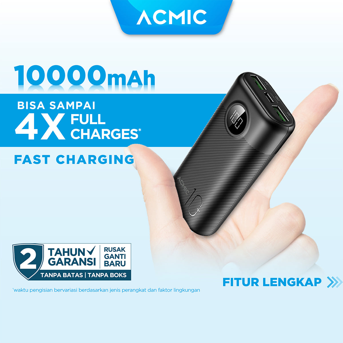 ACMIC DIGIMAX 10000mAh Powerbank Mini 22.5W Fast Charging Type C