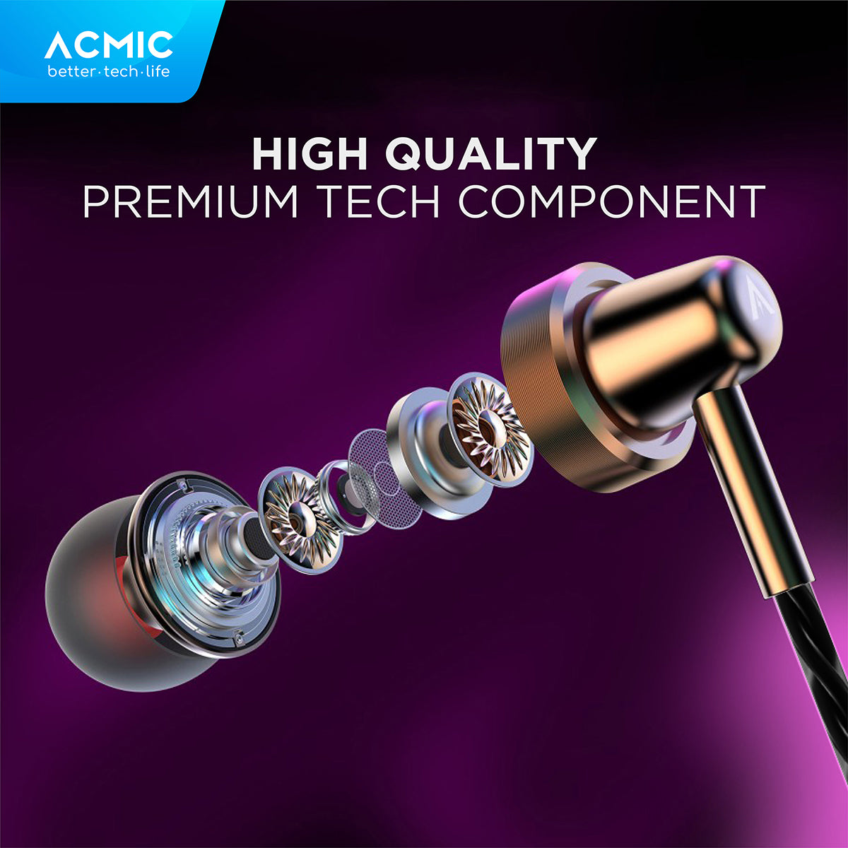 ACMIC ELITE In-Ear Headset Type C Earphone Earbuds Stereo with Mic