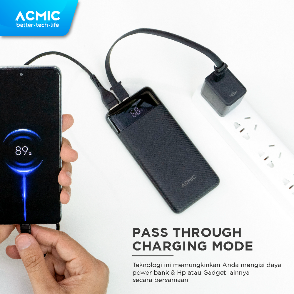 Acmic ACMIC F10PRO 10000mAh Powerbank Slim 22.5W Fast Charging Type C