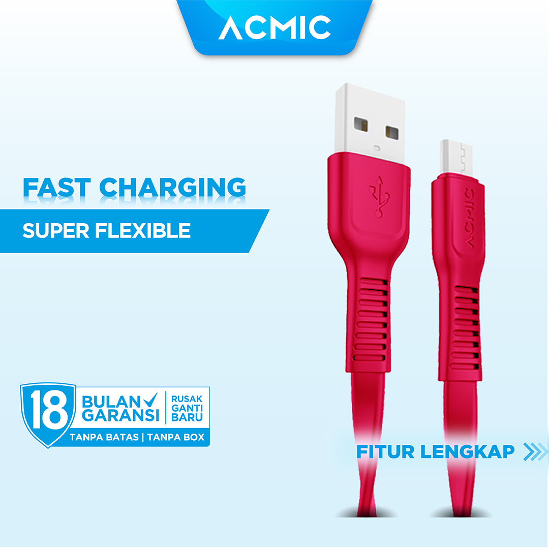 ACMIC CFM100 Kabel Data Charger Micro USB 100cm Fast Charging Cable