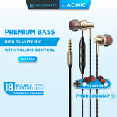 ACMIC ELITE In-Ear Headset Earphone Earbuds Headphone Stereo with Mic