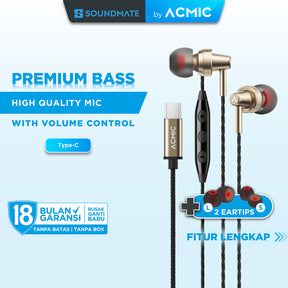 ACMIC ELITE In-Ear Headset Type C Earphone Earbuds Stereo with Mic