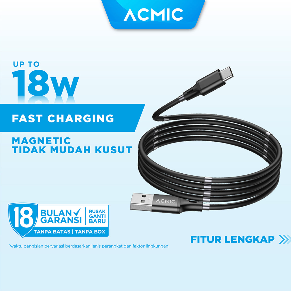 ACMIC MAGLINE M100 Magnetic Kabel Data Charger Fast Charging Magnet