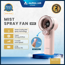 ACMIC MIST SPRAY FAN SF01 Kipas Angin AC Mini Portable Digital Display Super Strong Cooling Airflow dengan Mist Spray