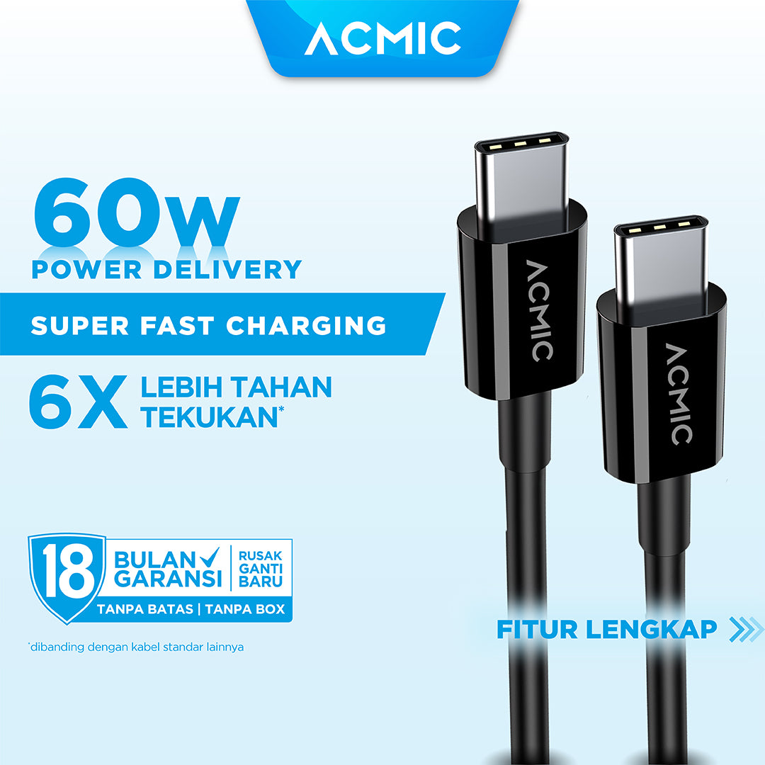 ACMIC PDC100e Power Delivery (PD) 100cm Cable USB Type C to USB Type C