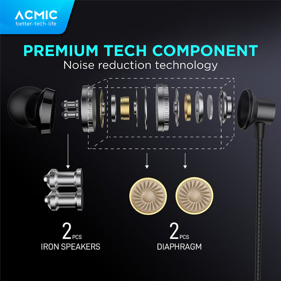 ACMIC PRIME In-Ear Headset Type C Earphone Earbuds Stereo with Mic