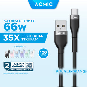 ACMIC UNILINE Cable Original Kabel Data Fast Charging A to Type C 66 Watt