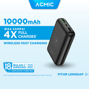 ACMIC W10PRO 10000mAh Fast Wireless AiCharge PowerBank QC4 + PD + VOOC