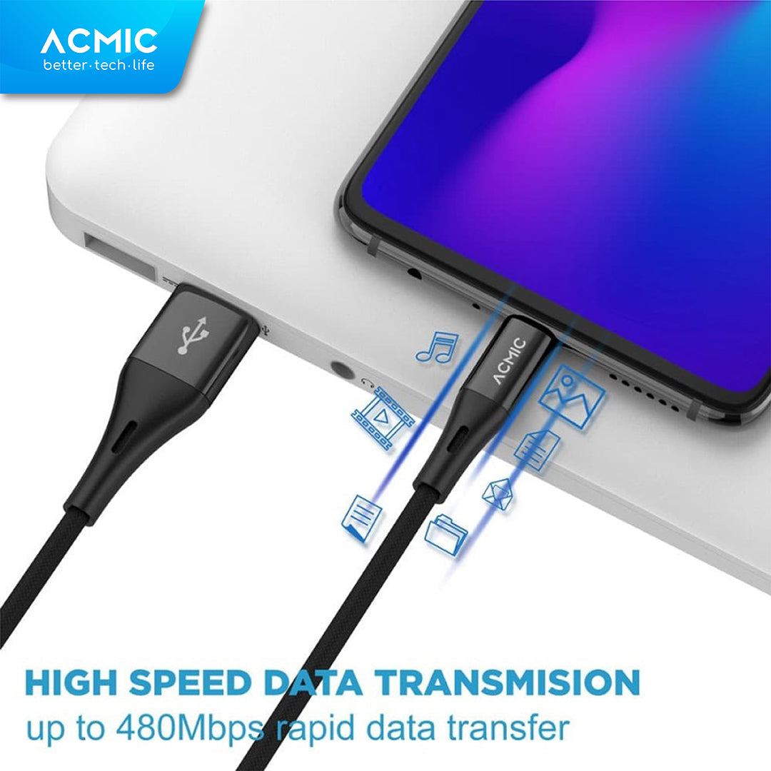ACMIC Braided Line Pro Kabel Data Charger 120cm Fast Charging Cable - Type-C AC120