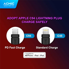 ACMIC PDL100 USB Type C to Lightning Cable PD Fast Charging iPhone 1M