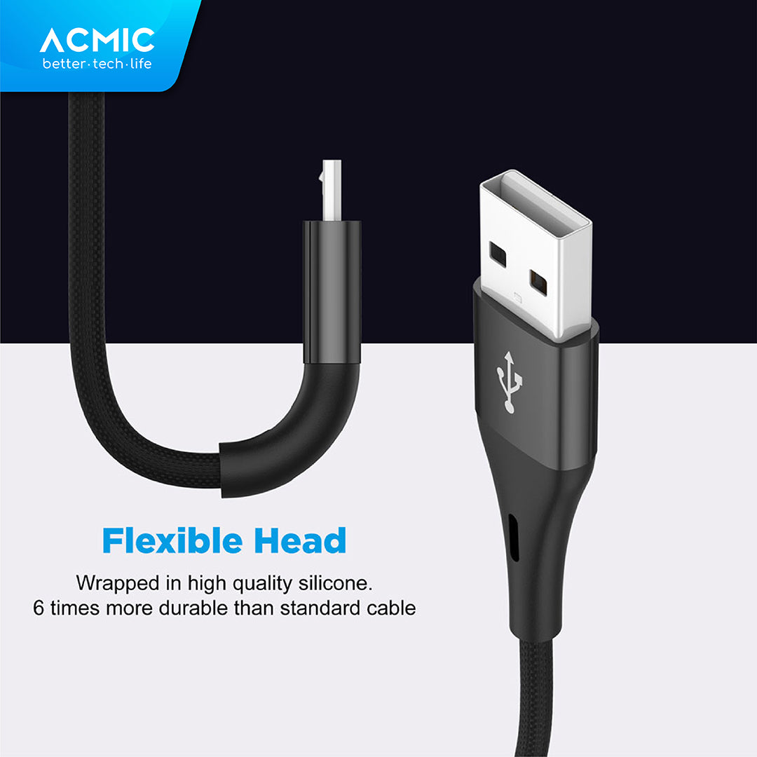 ACMIC Braided Line Pro Kabel Data Charger 120cm Fast Charging Cable - iPhone AL120