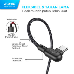 ACMIC GAMELINE L100 Kabel Gaming Fast Charging Data Charger Cable - USB Type-C