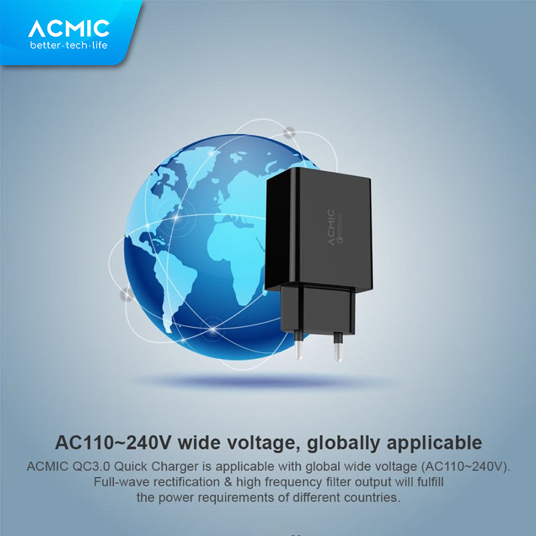 ACMIC CWC02 12 Watt Dual USB Wall Charger Adaptor Fast Charging 12W