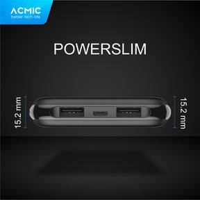 ACMIC PowerSlim 10000mAh Slim PowerBank 2A Fast Charge
