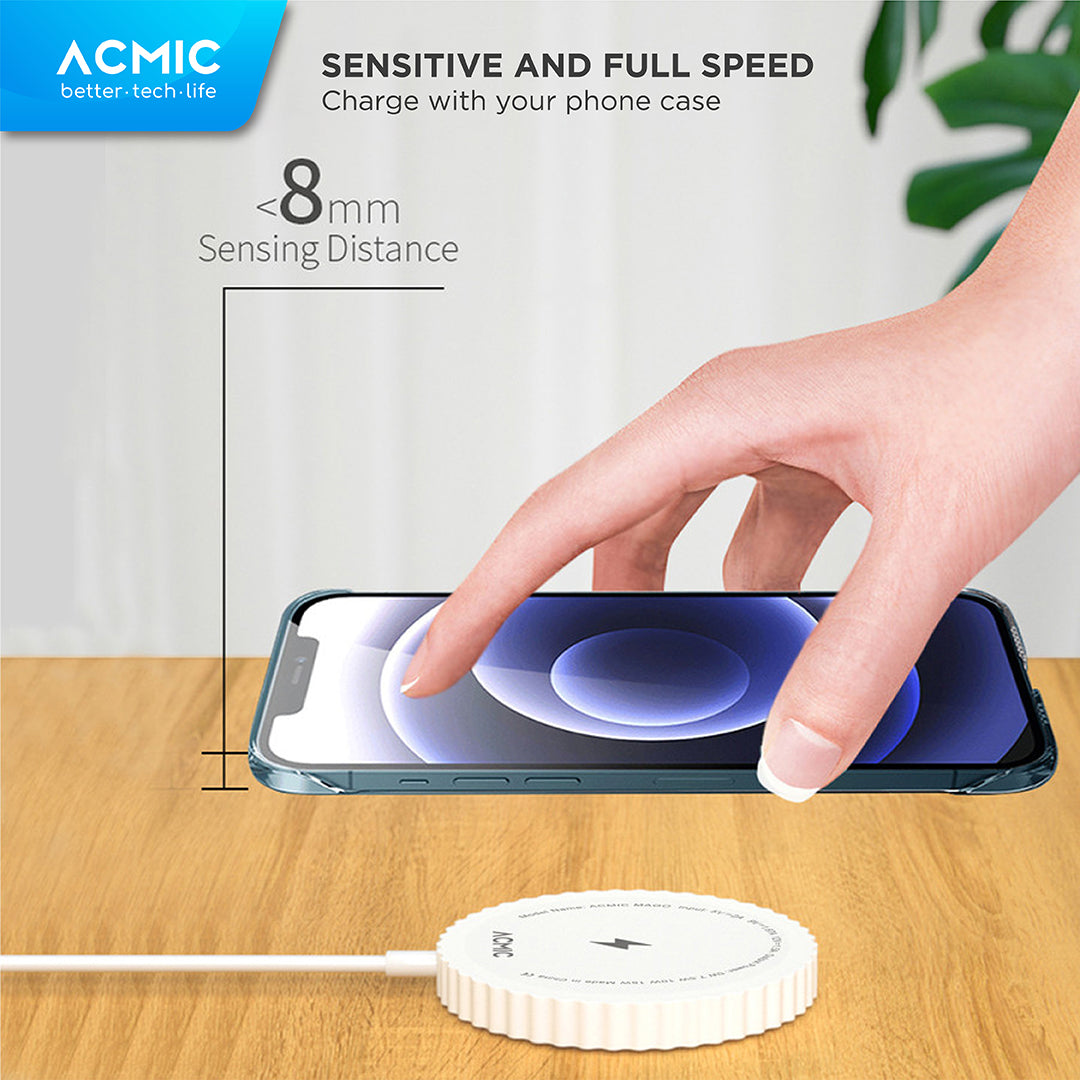 ACMIC MAGO Magnetic Charger Fast Wireless Charging 15W USB Type C