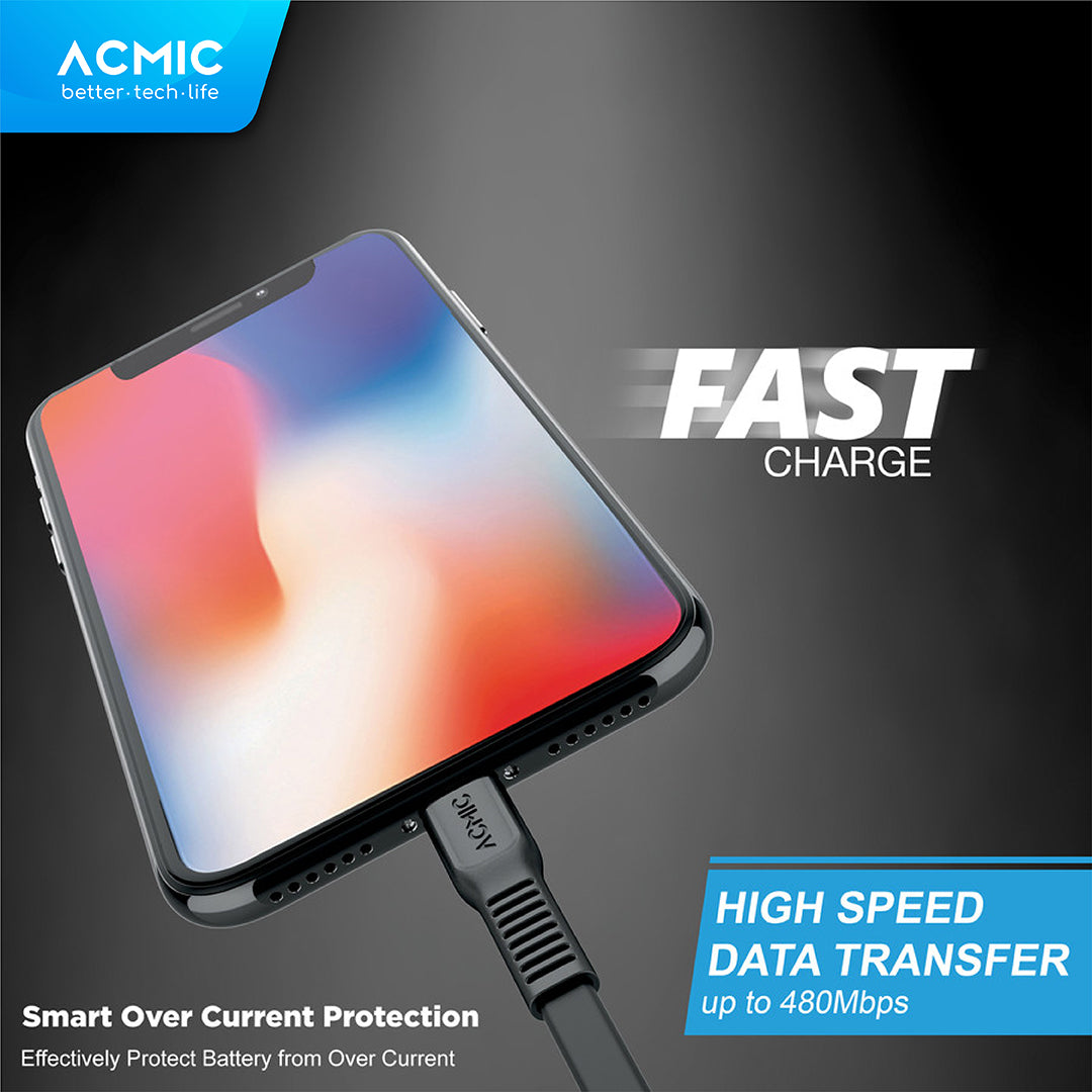 ACMIC Flexy Line Kabel Data Charger 100cm Fast Charging Cable
