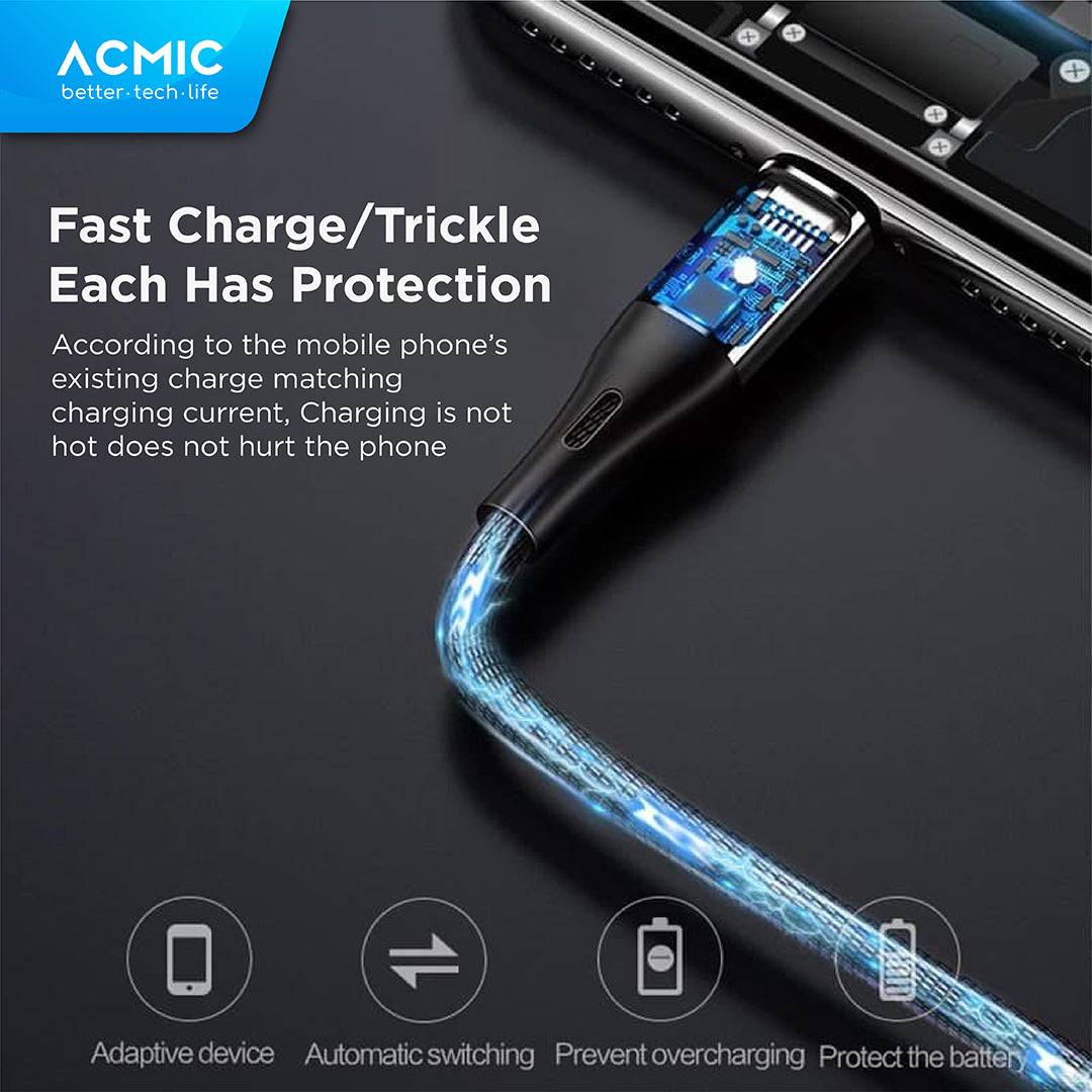 ACMIC Braided Line Pro Kabel Data Charger 120cm Fast Charging Cable - iPhone AL120