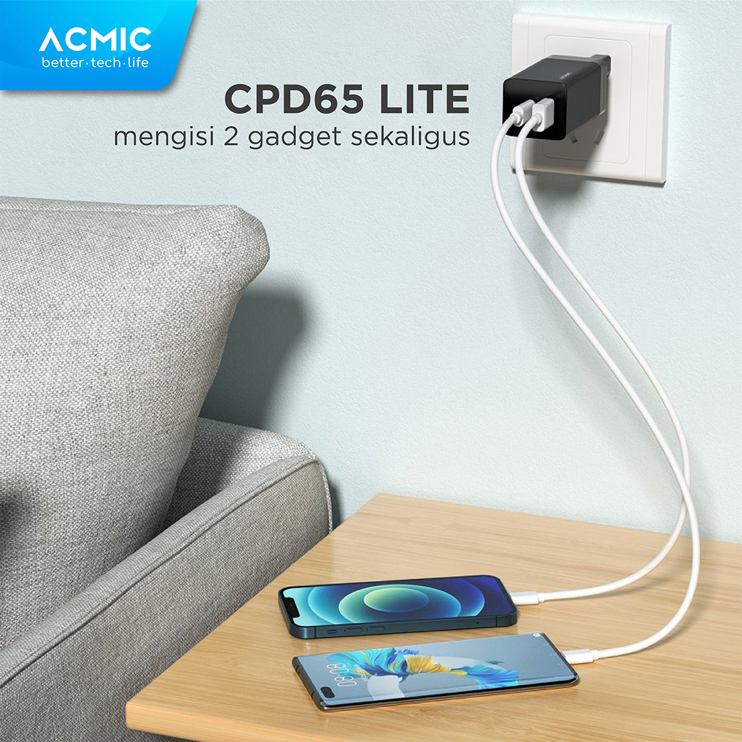 ACMIC CPD65 Lite GaN 65W Super Fast Charging 65 W Charger PD Power Adapter
