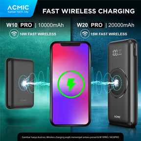 ACMIC W20PRO Fast Wireless AiCharge PowerBank QC4 + PD + VOOC