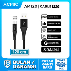 ACMIC Braided Line Pro Kabel Data Charger 120cm Fast Charging Cable - Micro USB AM120