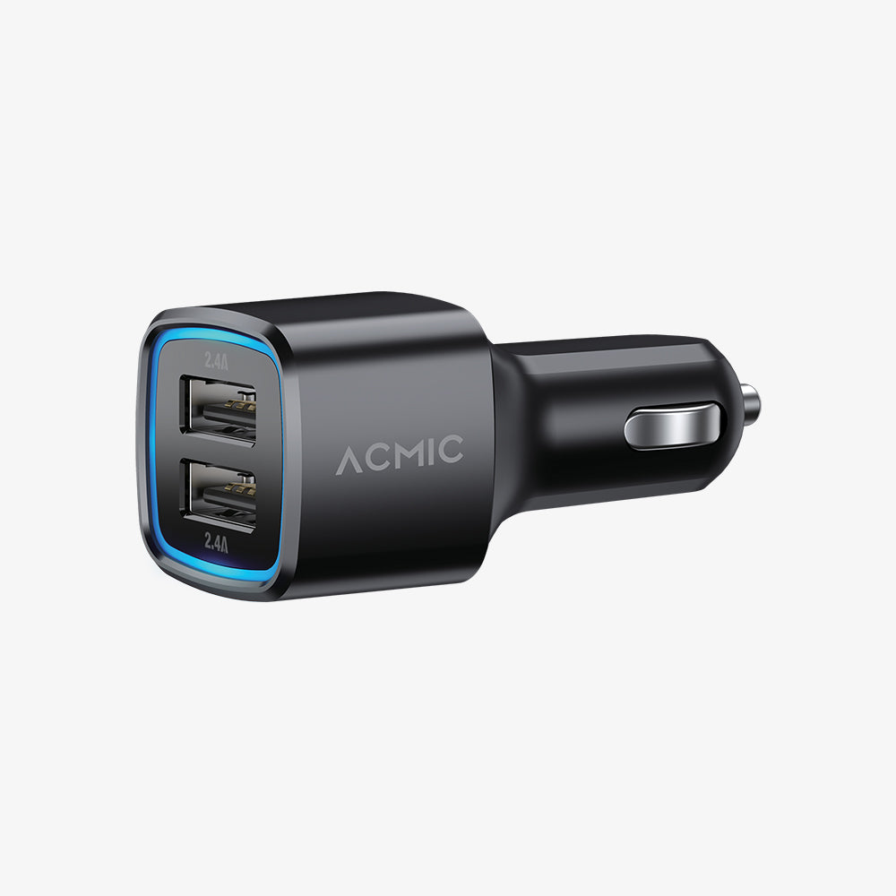 ACMIC CC02 Dual USB 2.4A Car Charger Fast Charging 24 Watt - Hitam