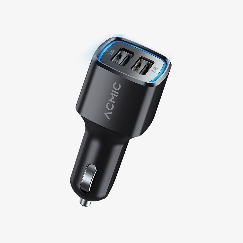 ACMIC CC02 Dual USB 2.4A Car Charger Fast Charging 24 Watt - Hitam