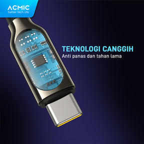 ACMIC DIGILINE Kabel USB-C to USB-C 100W PD Fast Charging LED DISPLAY - 2 Meter
