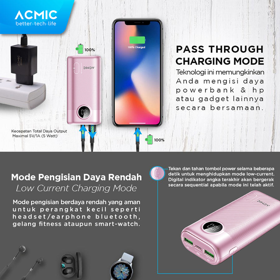 Acmic ACMIC DIGIMAX 10000mAh Powerbank Mini 22.5W Fast Charging Type C