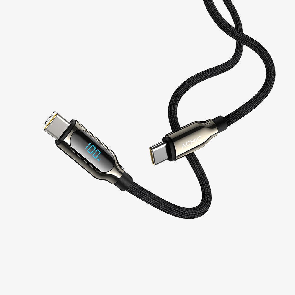 ACMIC DIGILINE Kabel USB-C to USB-C 100W PD Fast Charging LED DISPLAY - 1 Meter