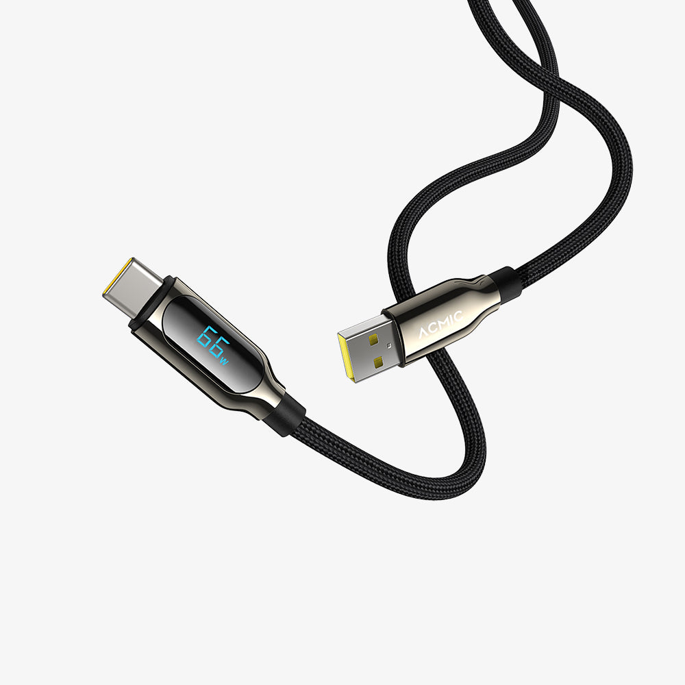 ACMIC DIGILINE Kabel Data USB-A to USB-C Fast Charging 66W LED DISPLAY - 2 Meter